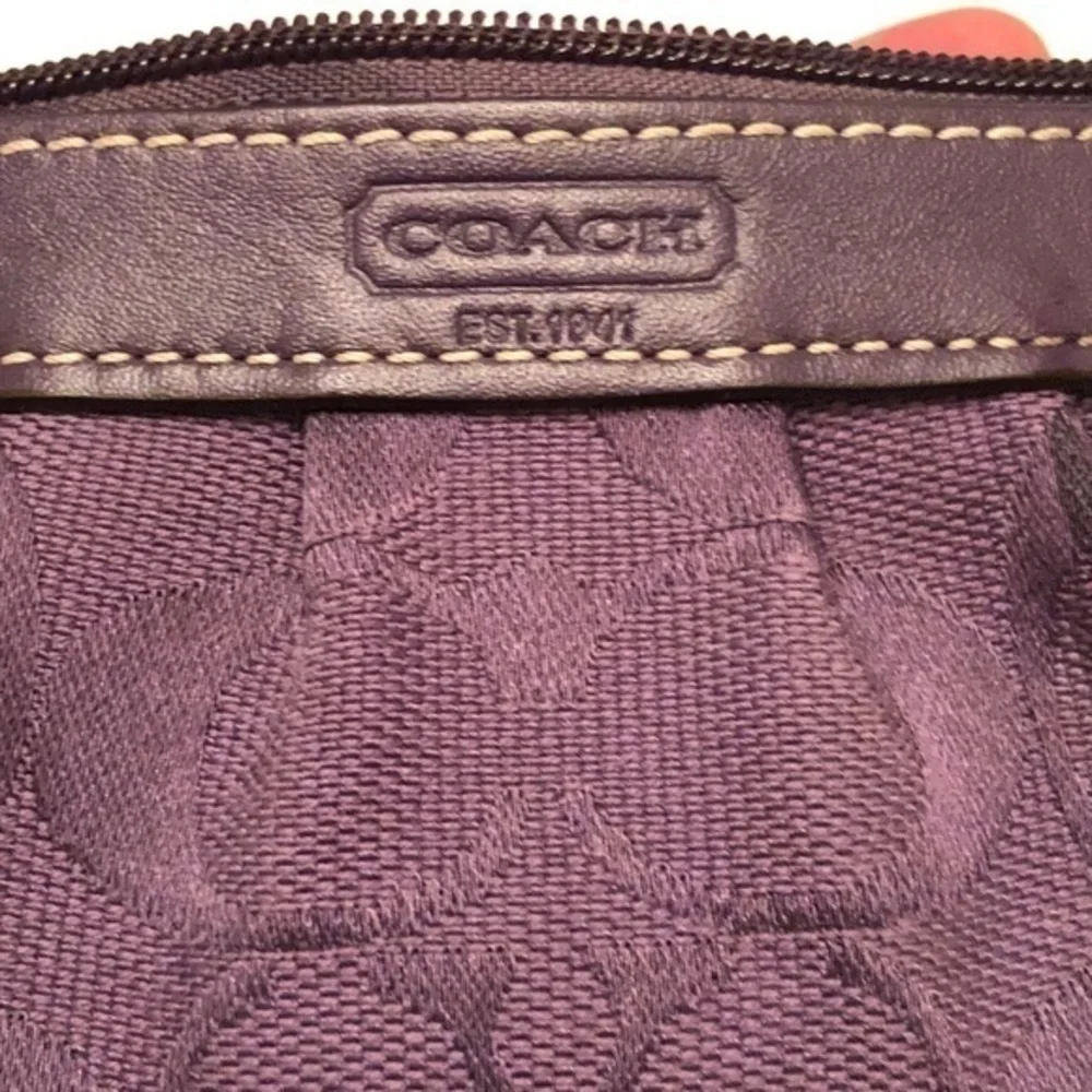 Coach signature purple wristlet clutch bag